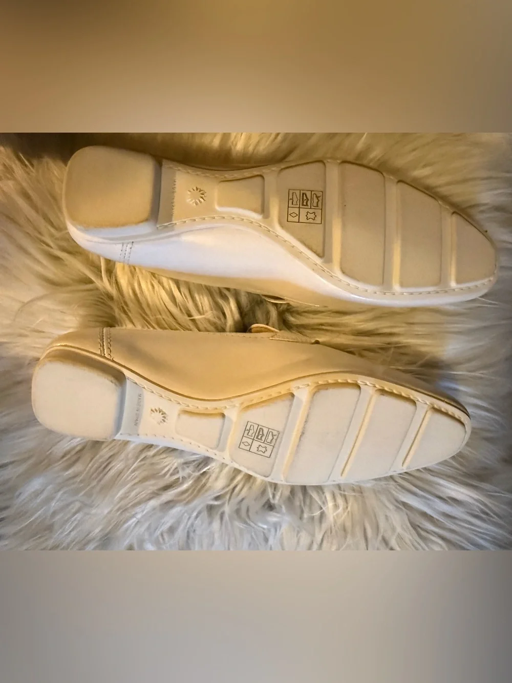Stuart Weitzman Jet Loafers Cream Calves Leather Almond Toe Penny Loafers. NWOT